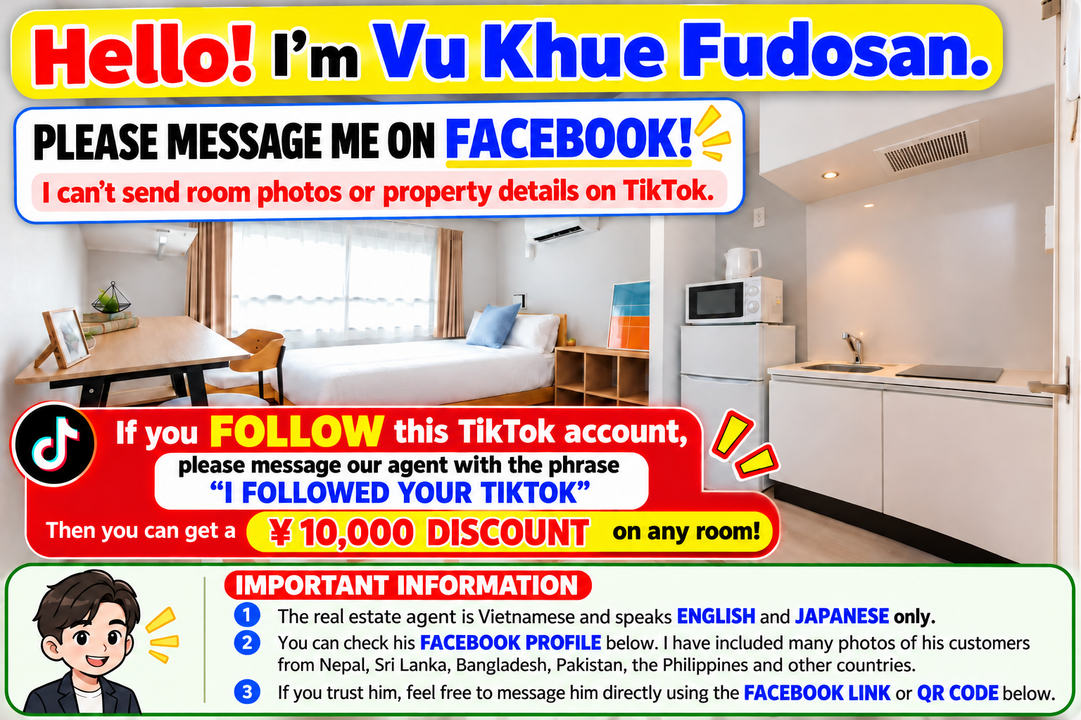 Vu Khue Fudosan English apartment rental advertisement